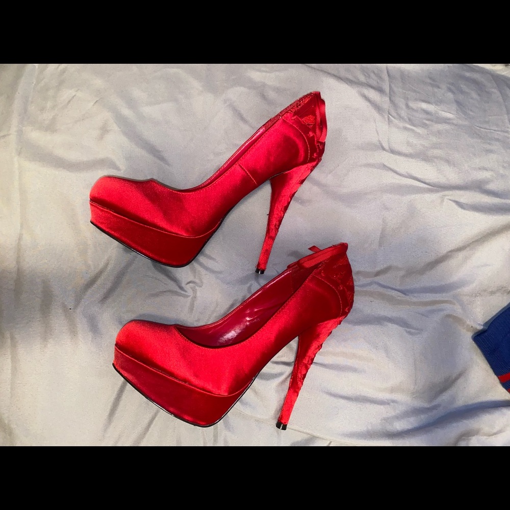 Sexy Red Satin Heels